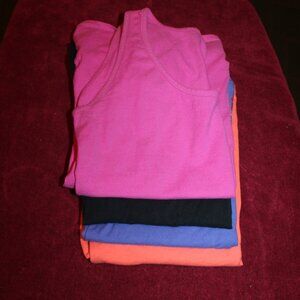 Hanes Cotton Tank Tops  - Black, Pink, Purple, Orange